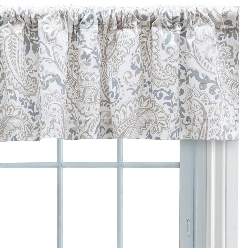 Natural Cotton Paisley Pattern Rod Pocket Valance 50" x 16"