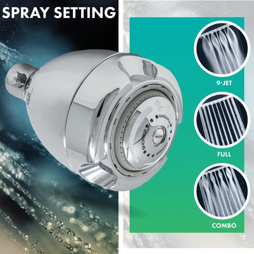 Earth Chrome Adjustable Wall Mounted Shower Head