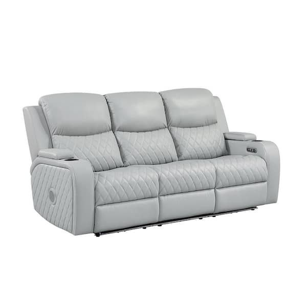 Acme Furniture Dune 83 in. Pillow Top Arm Faux Leather Rectangle