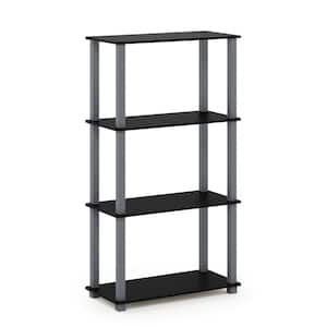 43.25 in. Tall Columbia Black/Grey 4-Shelves Etagere Bookcases