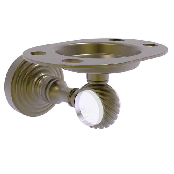 Allied Brass Pacific Grove Tumbler and Toothbrush Holder with Twisted Accents in Antique Brass