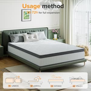 Hybrid Series King Medium Gel Memory Foam 12 in. Bed-in-a-Box Mattress