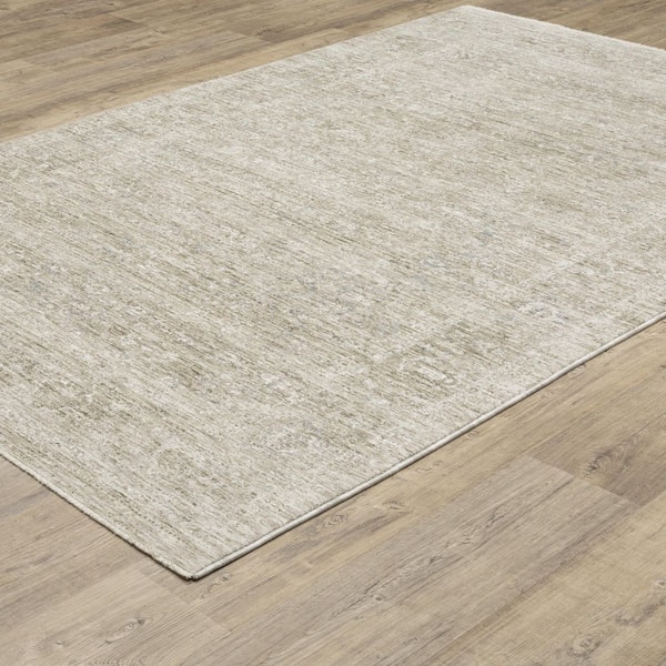 Ansley Beige/Gray 2 ft. x 8 ft. Floral Distressed Oriental Polyester Indoor Runner Area Rug