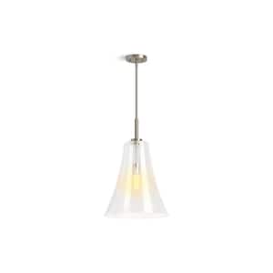 Simplice 14 in. 1-Light Brushed Nickel Shaded Pendant