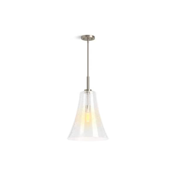Simplice 14 in. 1-Light Brushed Nickel Shaded Pendant