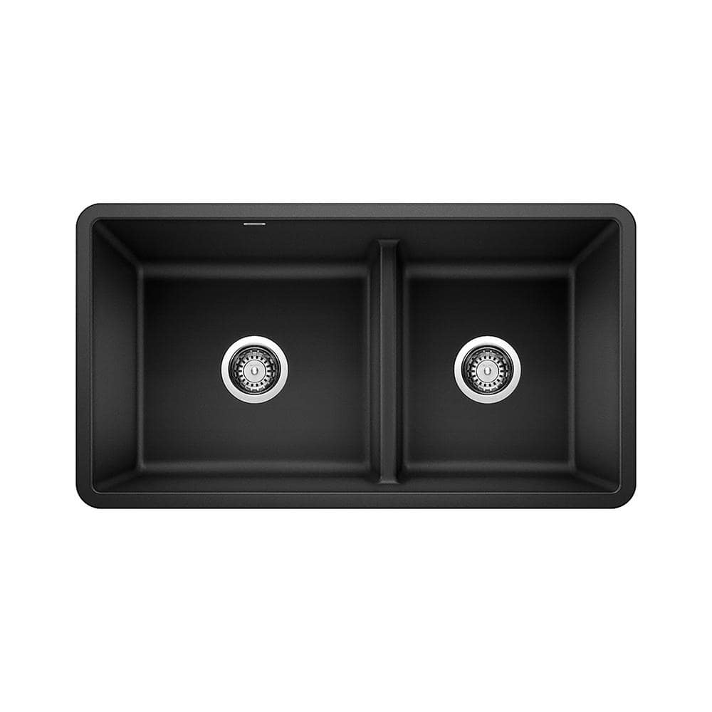 PRECIS Undermount Granite Composite 33 in. 60/40 Double Bowl Kitchen Sink w