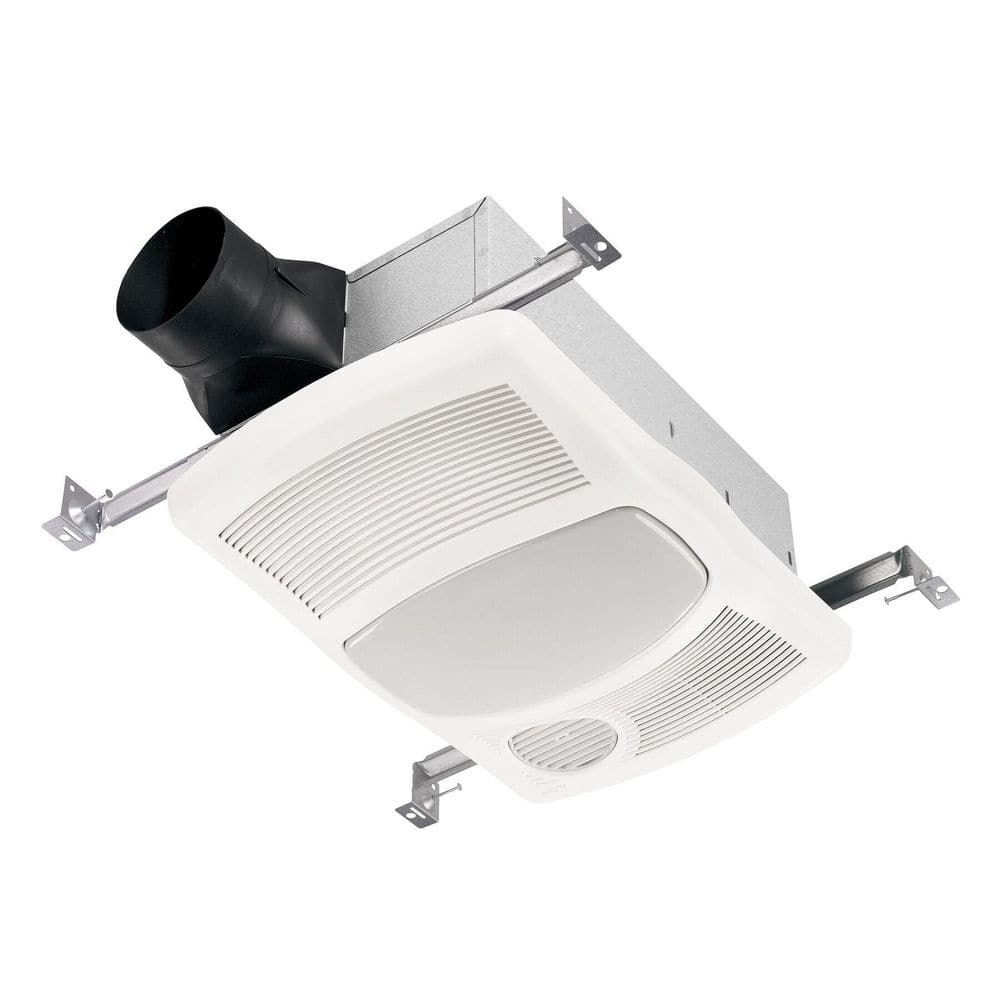 White Steel Ceiling Mount Bath Fan with Light and Heater