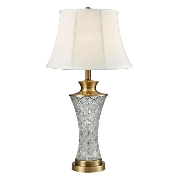 Springdale Lighting Collingwood 30 in. Antique Brass and Crystal Table Lamp