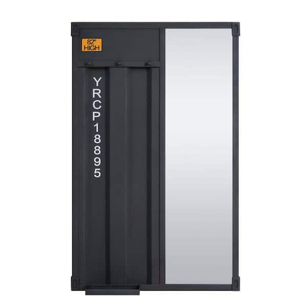 Whatseaso 25 in. W x 40 in. H Rectangular Metal Framed Industrial Wall Bathroom Vanity Mirror in Gunmetal