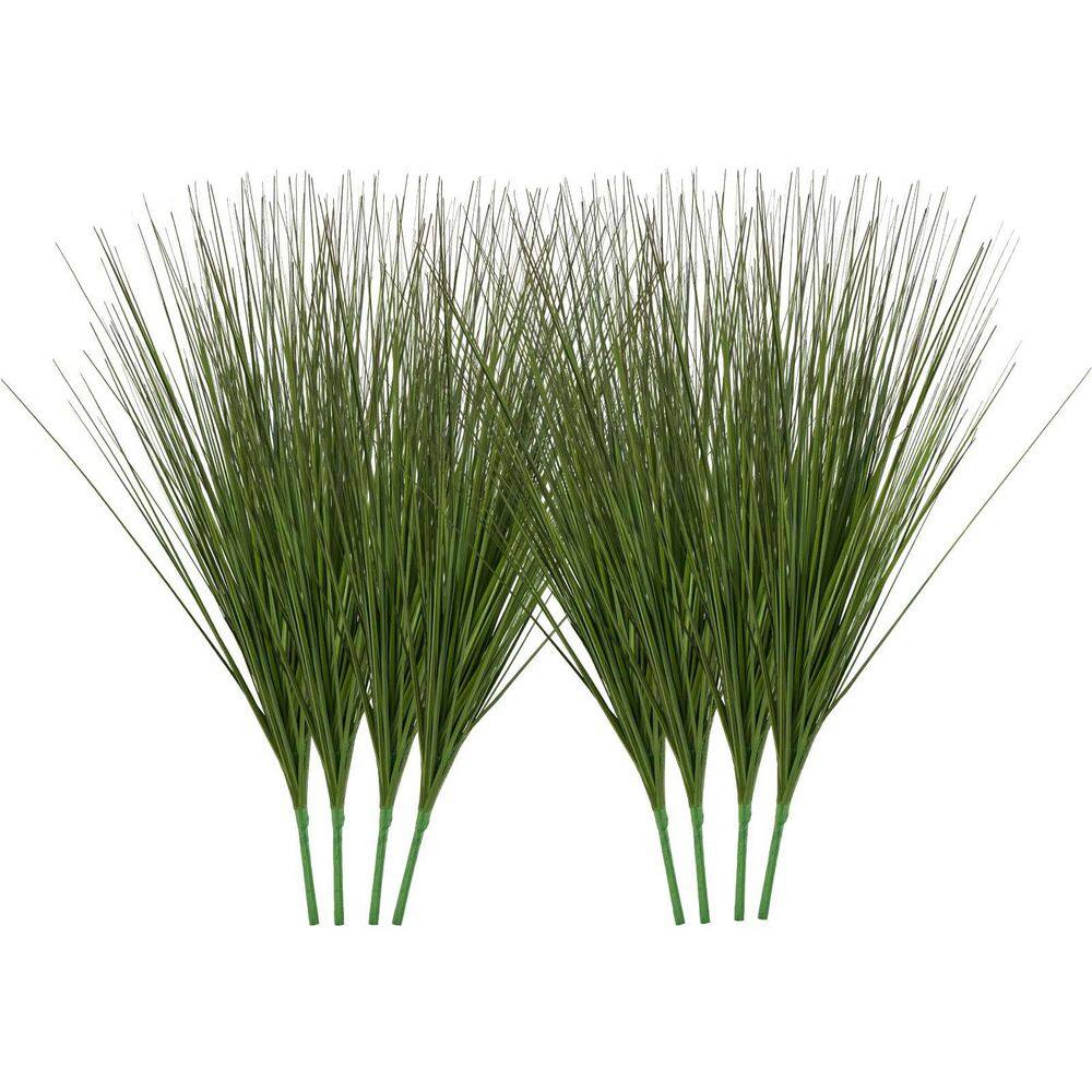 Artificial Grass Plant, 27 in. Faux Onion Grass Fake Greenery Shrubs Plant, Premium PVC for Housewarming, 8 Pack Green price history on PriceWatchPro