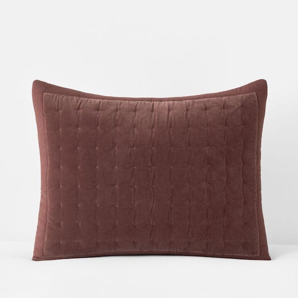 Legends Luxury Tufted Stitch Velvet Quilted Bordeaux Cotton King Sham