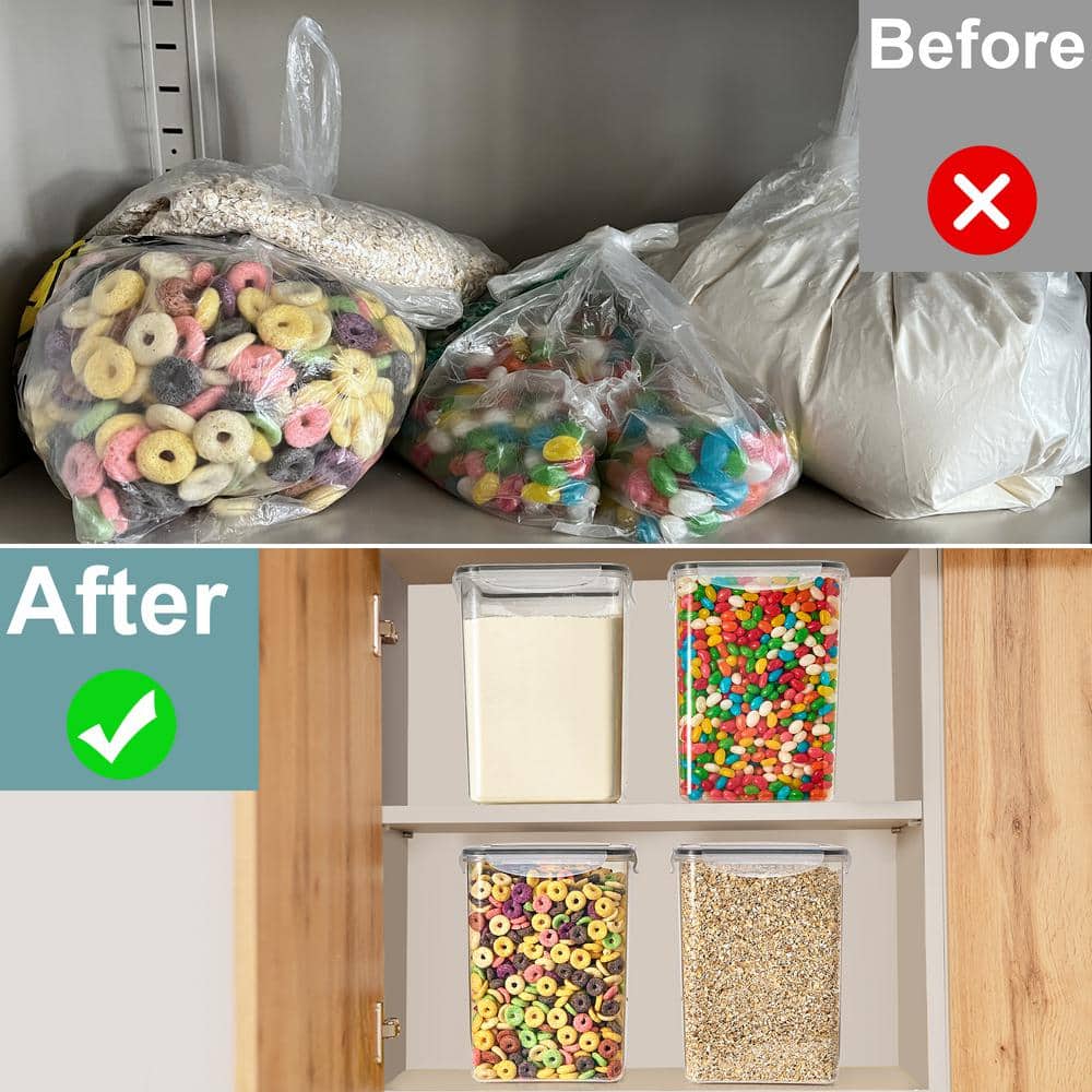 Clear BPA-Free Plastic Airtight Food Storage Containers Set