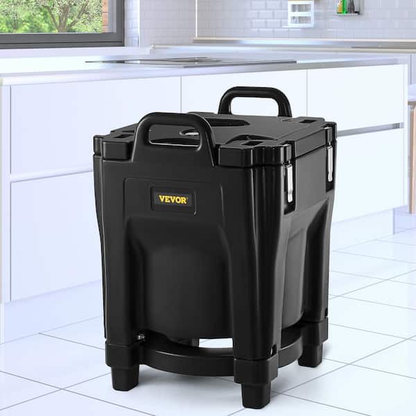 Insulated Food Carrier 32 Qt. Capacity Stackable Catering Hot Box with Stainless Steel Barrel Food Warmer, Black