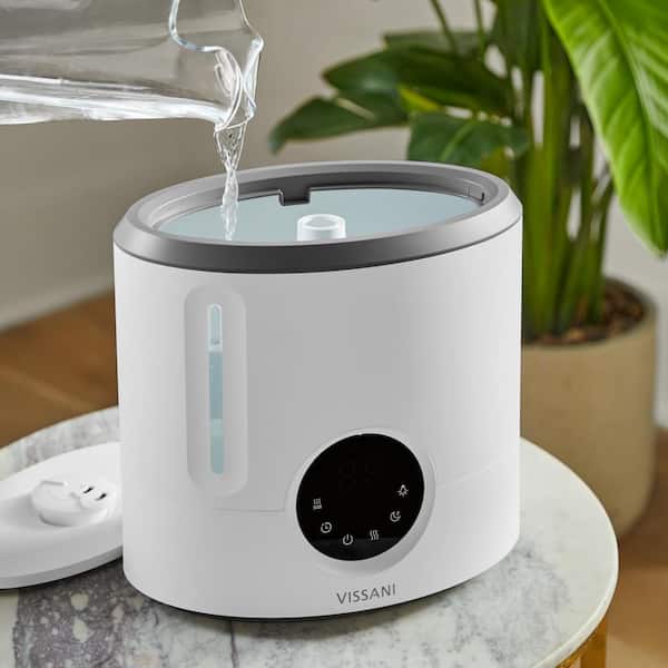 Vissani 2 Gal. Ultrasonic Humidifier 360 Degree Turning Dual