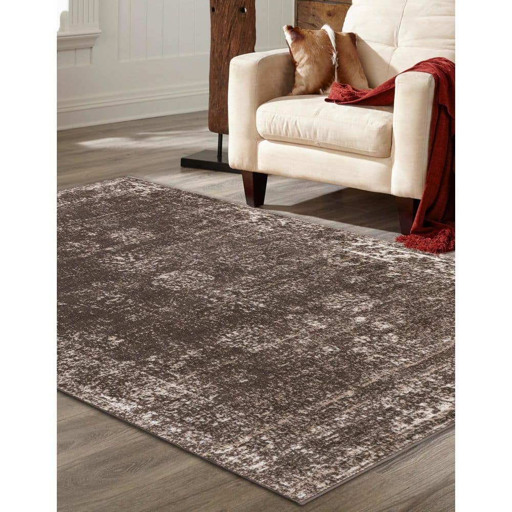 Casino Sofia Brown Rectangular Indoor Easy-Care Rug 5'3" x 8'