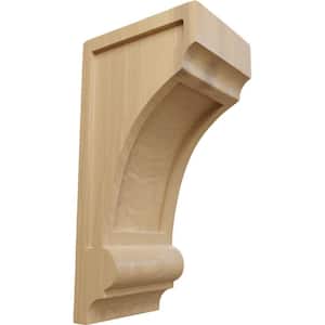 6 in. x 4-3/4 in. x 12 in. Unfinished Wood Cherry Diane Recessed Wood Corbel