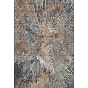 Mayfield Premium Machine Washable Abstract AMF2283 Copper 8 ft. x 10 ft. Area Rug