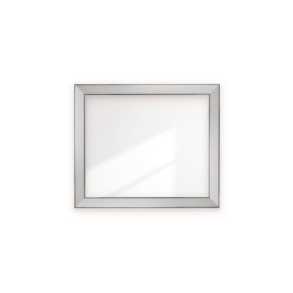 BrandtWorks Mod Euro Silver Wide Framed Wall Mirror 34 in. W x 40 in. H