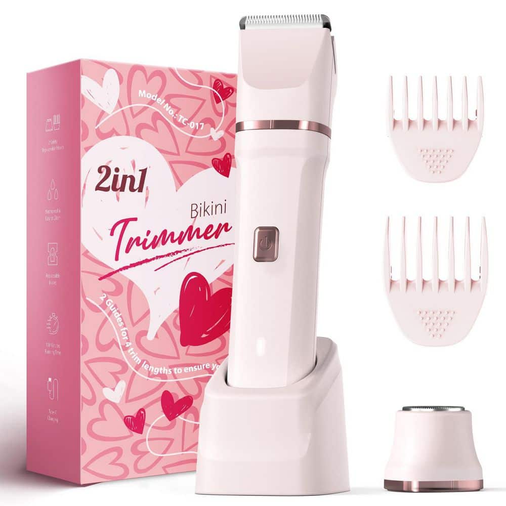 Wudkey 1-Piece Bathroom Accessory Set in Pink, Bikini Trimmer for