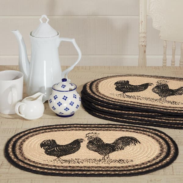 VHC Brands - 20 x 30 Oval Braided Rug - Sawyer Mill Poultry Print