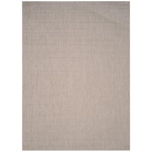 Courtyard Beige 8 ft. x 11 ft. Solid Indoor/Outdoor Patio  Area Rug
