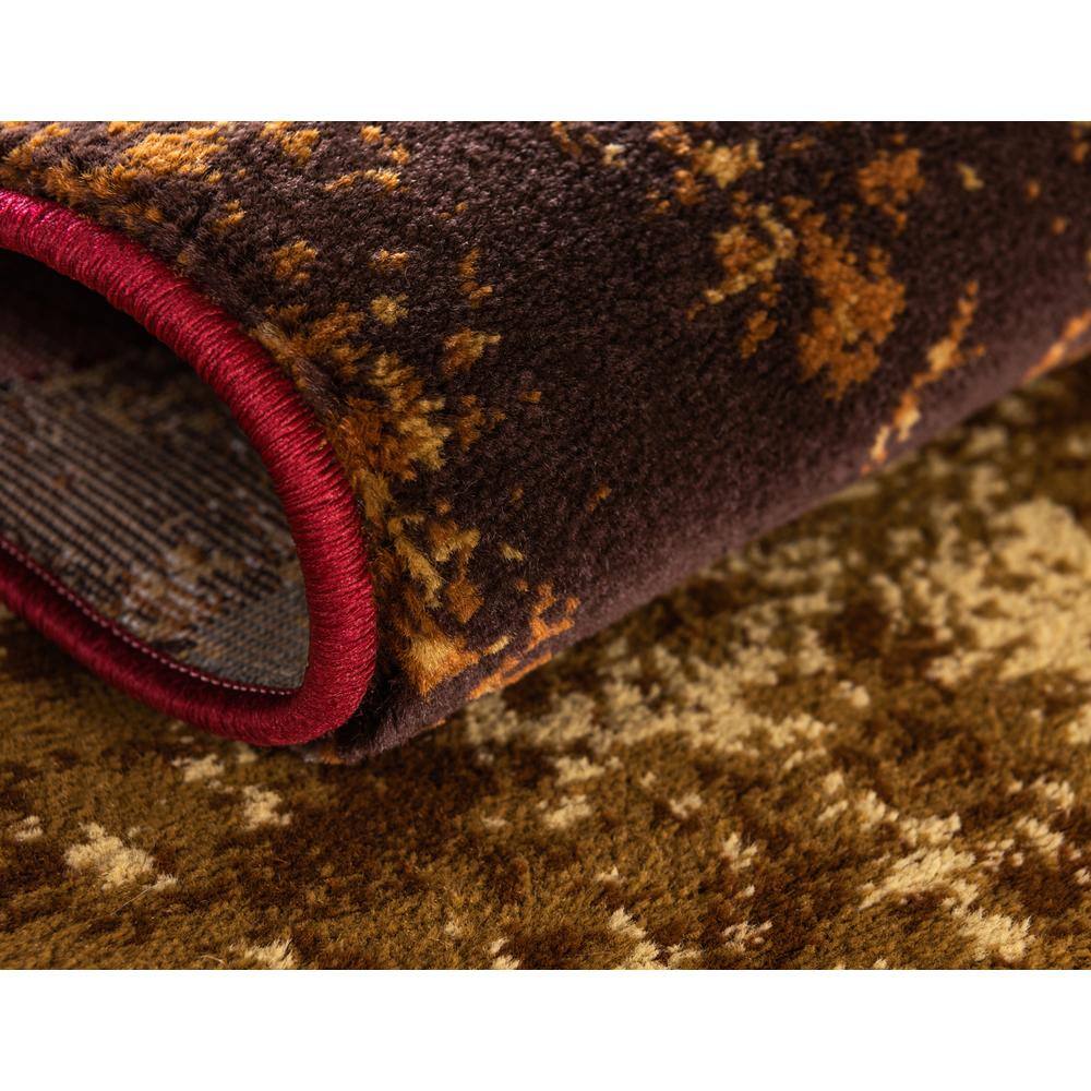 Braided Handmade Brown Abstract 8' x 10' Synthetic Rug