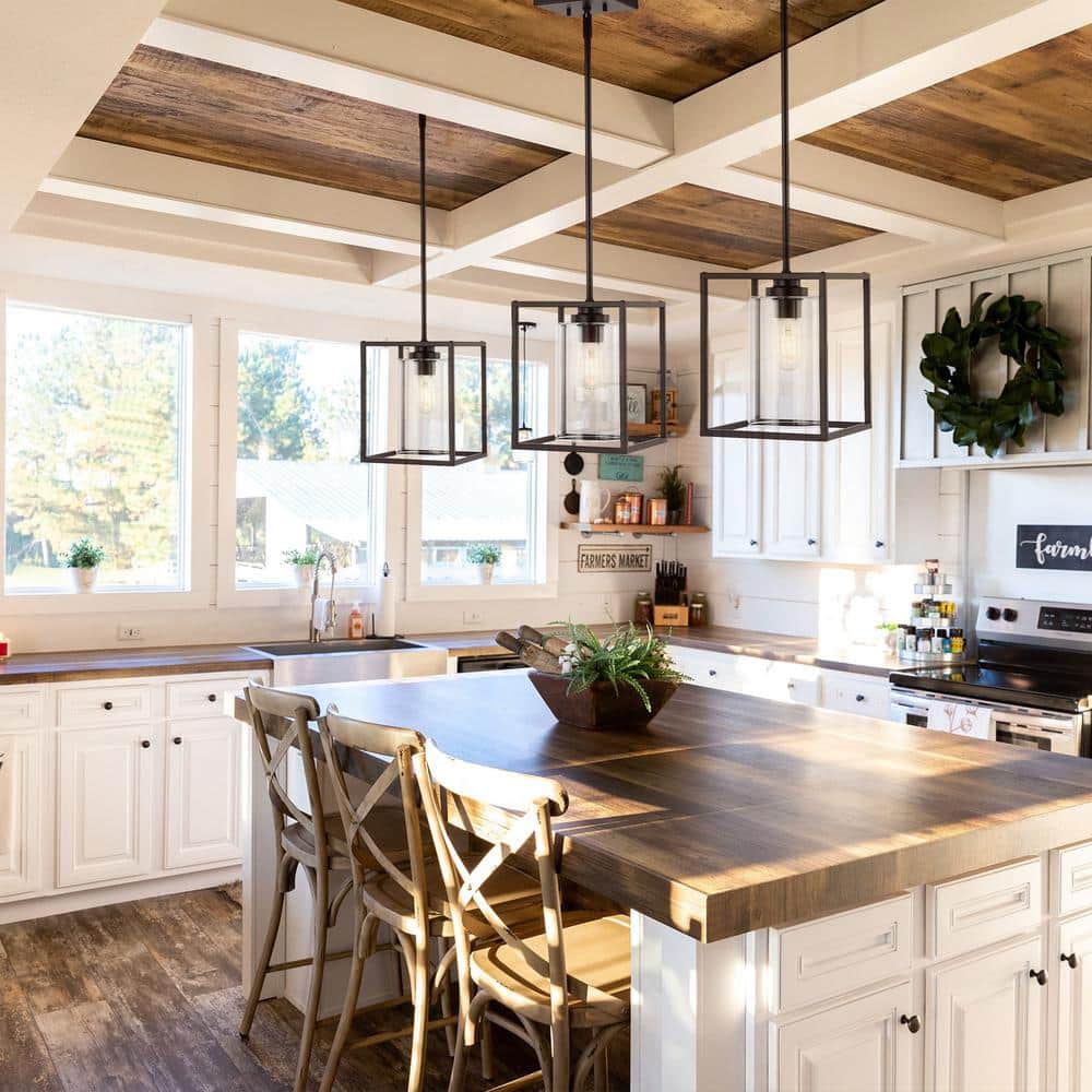 Quinn Industrial Rustic 8.13" Mini LED Pendant in Oil-Rubbed Bronze with Clear Glass