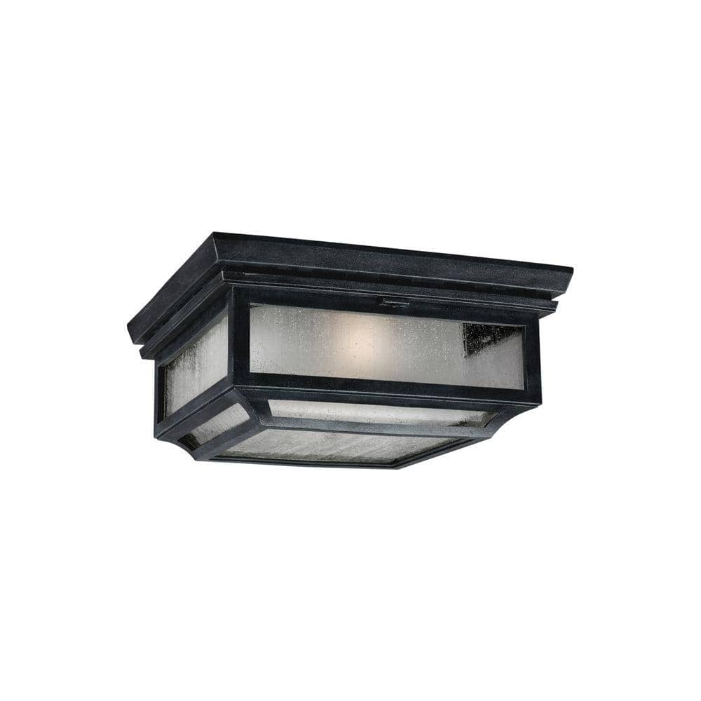 Shepherd 13 in. W. 2-Light Dark Weathered Zinc Outdoor 5.75 in. Ceiling Fixture price history on PriceWatchPro