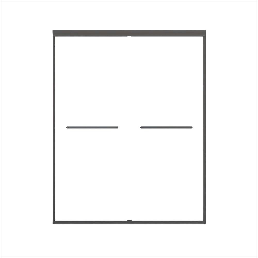 56 in.-60 in. W x 72 in. H Sliding Semi-Frameless Shower Door in Matte Black with Clear Glass price history on PriceWatchPro