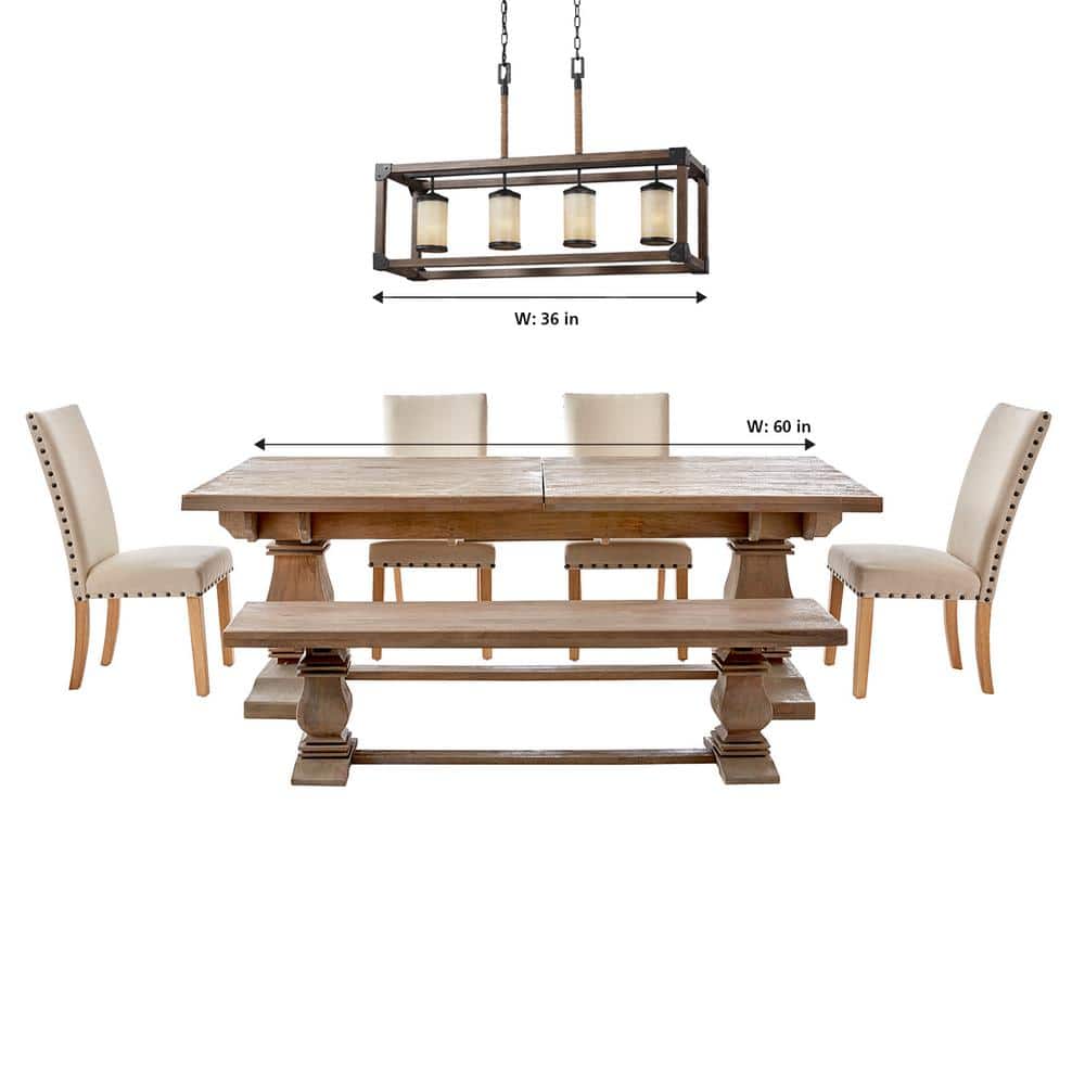 Dunning Driftwood Gray Steel 4-Light Island Chandelier