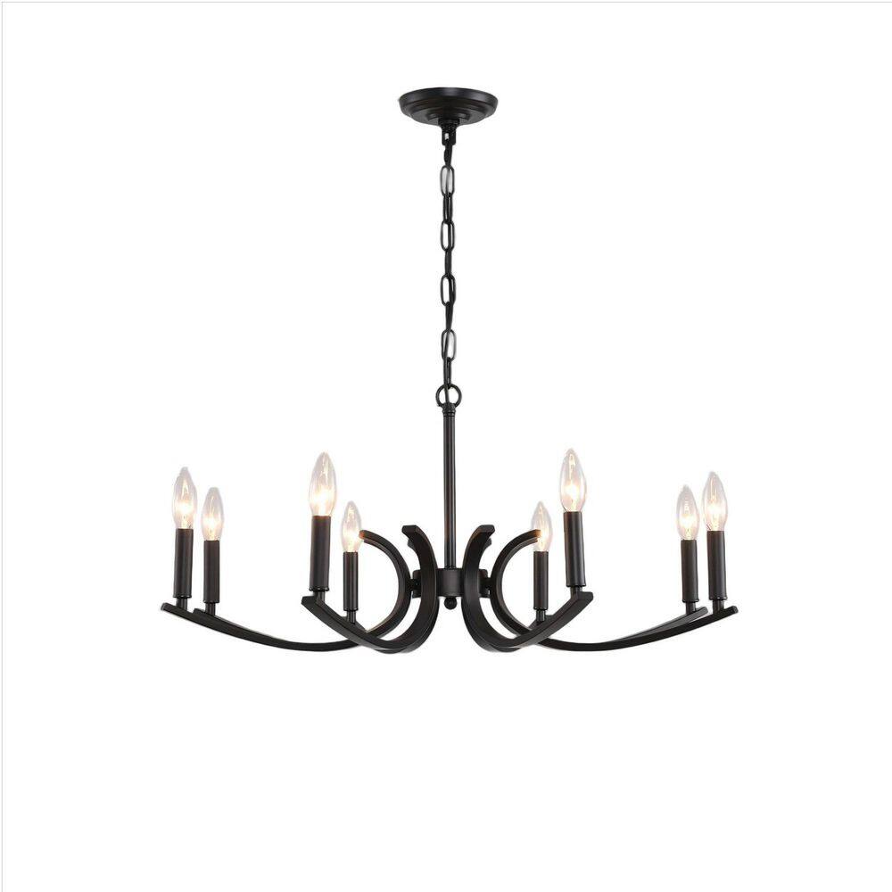 30 in. Black Chandeliers for Dining Room, 8 Lights Rustic Metal Chandeliers for Living Room Kitchen Bedroom Entryway price history on PriceWatchPro