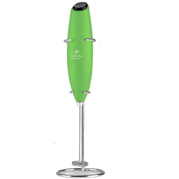 Zulay Kitchen Powerful Milk Frother Handheld Foam Maker for Lattes Green ZMLKFRTHRGREEN