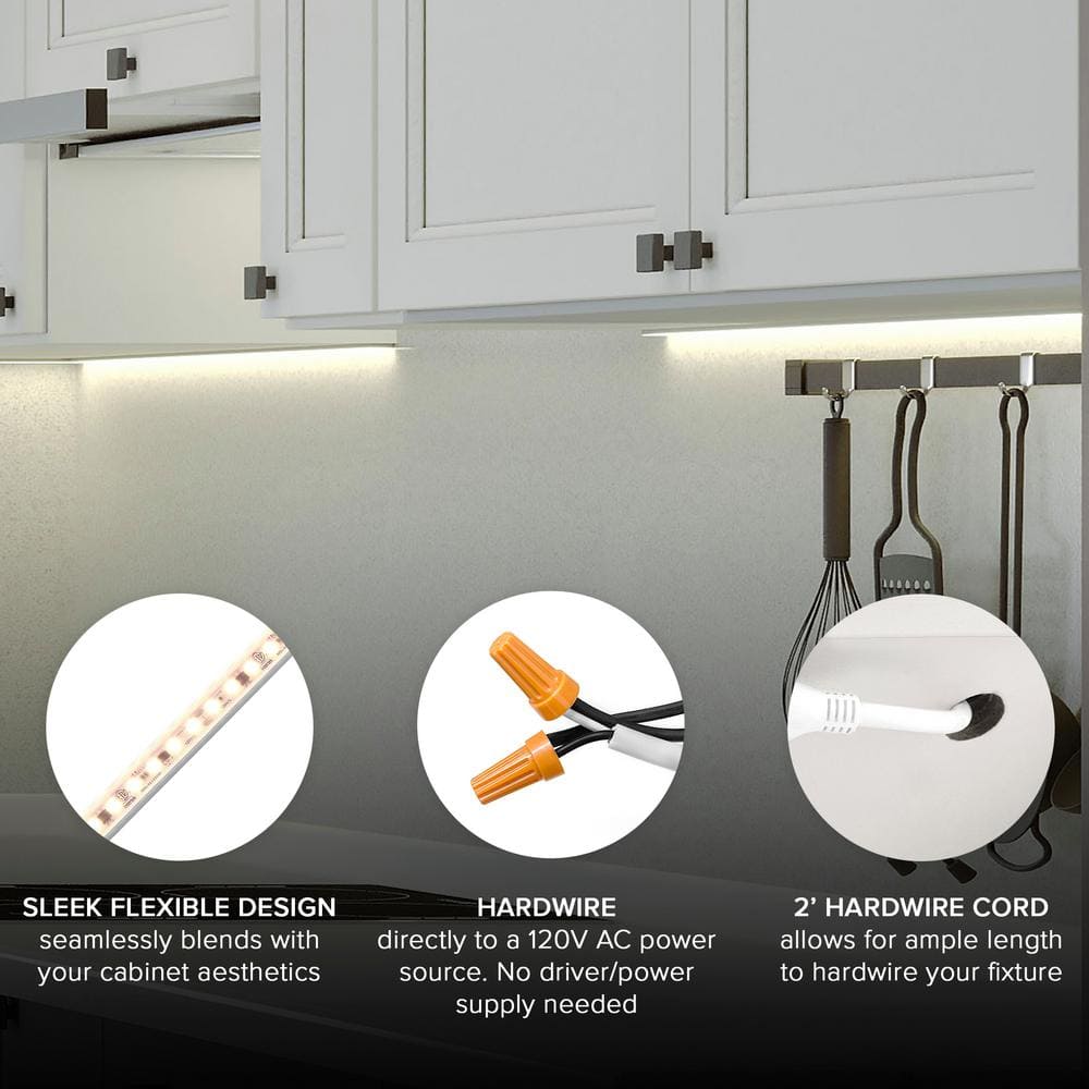 12" White PVC LED Under Cabinet Strip Light