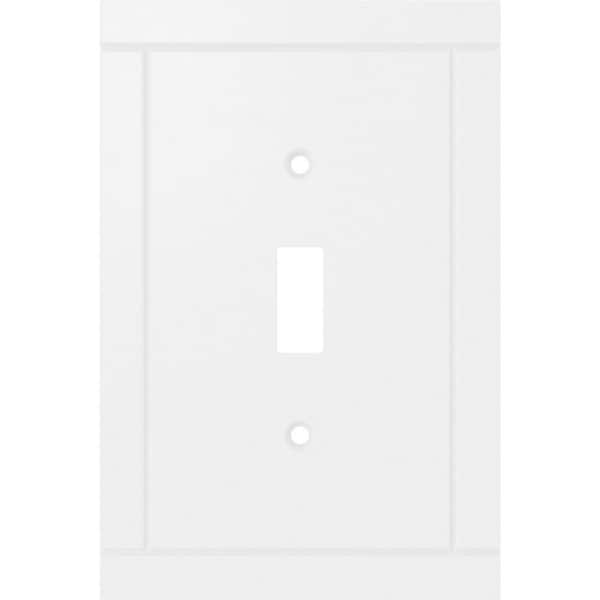 Hampton Bay Belfast 1-Gang Light Switch/Toggle Wall Plate, Pure White