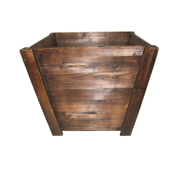 Pennington 16 in. Dark Flame Tapered Wood Planter (3-Case)