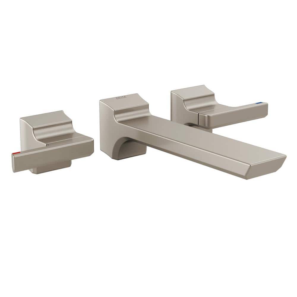 Modern Stainless Steel Wall-Mounted Widespread Bathroom Faucet