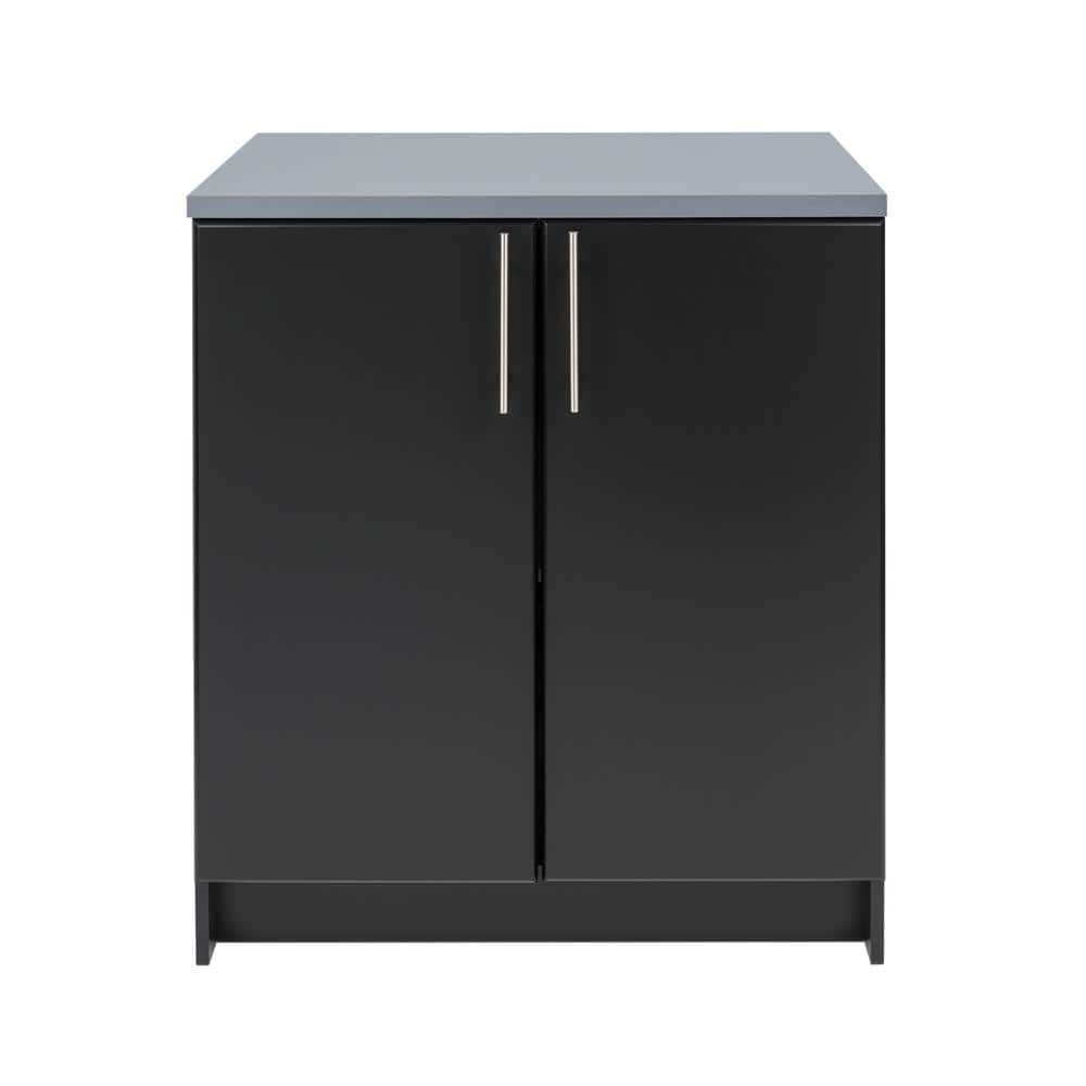 Rubbermaid Wood Freestanding Garage Cabinet in Black (30 in. W x 34 in. H x  19 in. D) FG5M1300CSLRK - The Home Depot