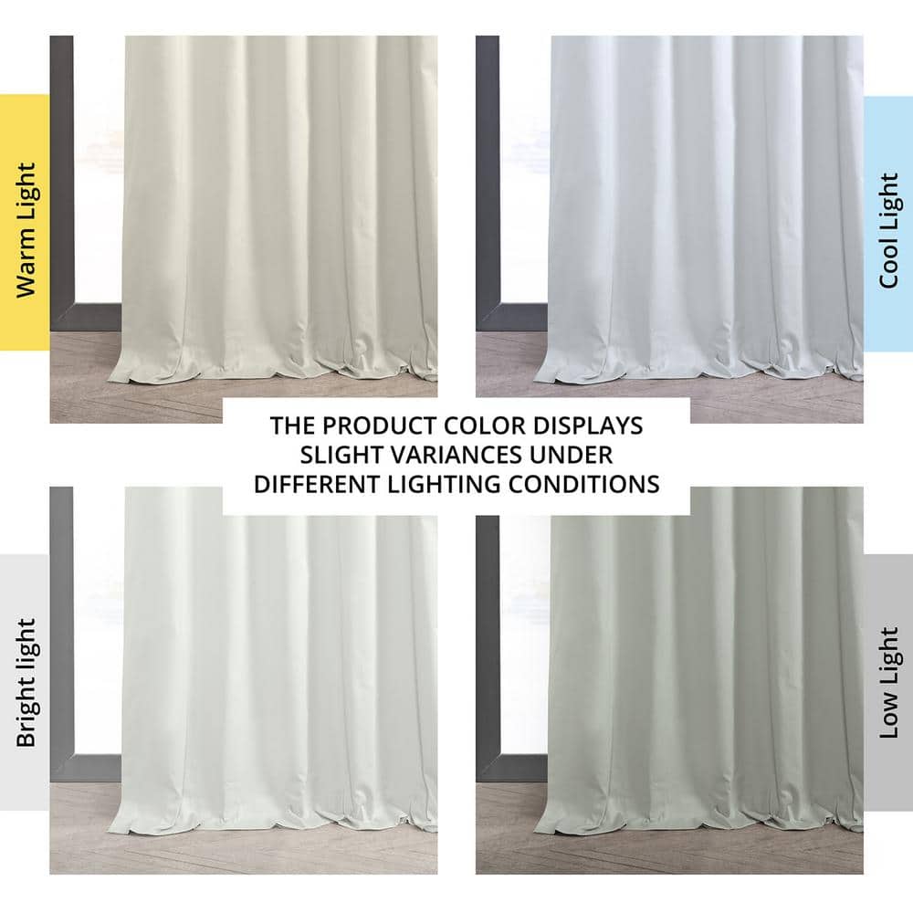 Warm Off-White Cotton Blackout Curtain Panel, 50" x 84"