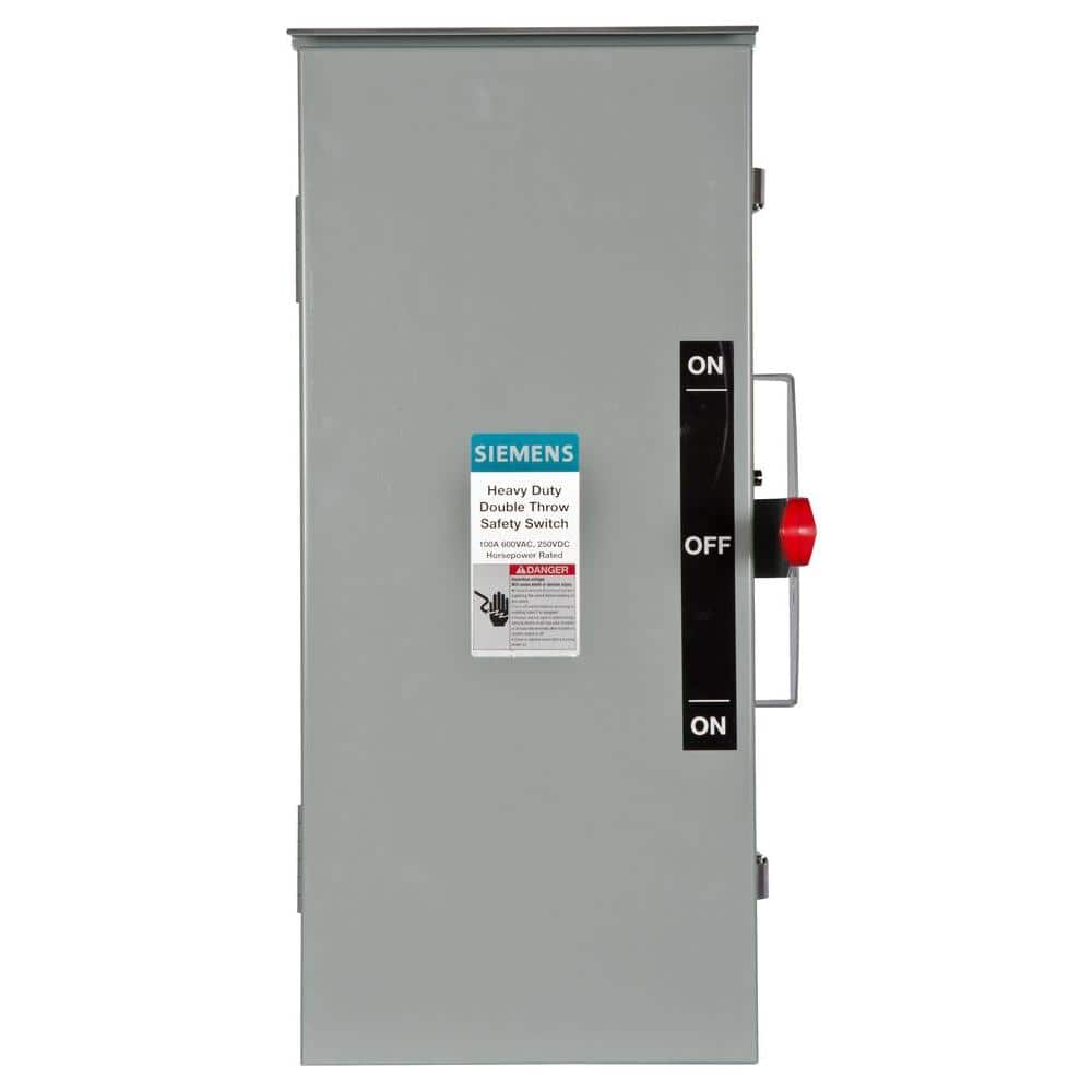 Siemens Double Throw 100 Amp 600-Volt 3-Pole Outdoor Non-Fusible