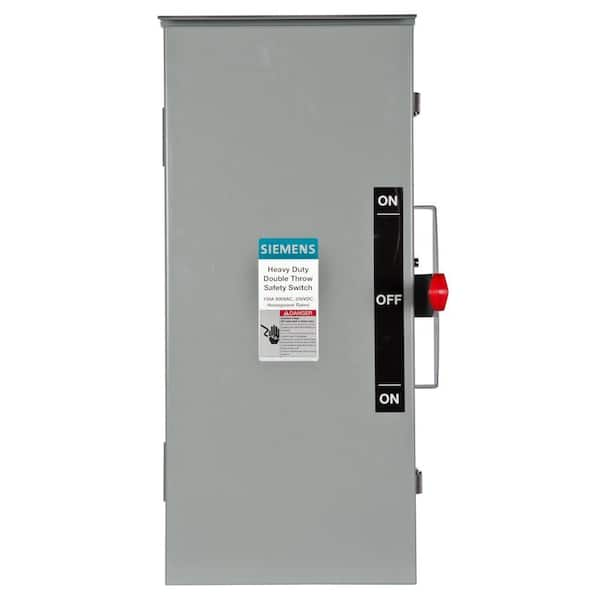 Siemens Double Throw 100 Amp 600 Volt 3 Pole Outdoor Non Fusible Safety Switch Dtnf363r The 0180