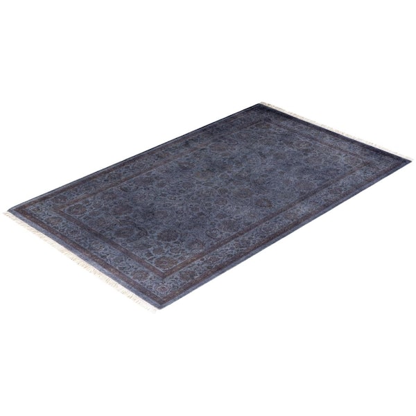 Fine Vibrance Gray 3 ft. x 5 ft. Solid Wool Indoor Area Rug