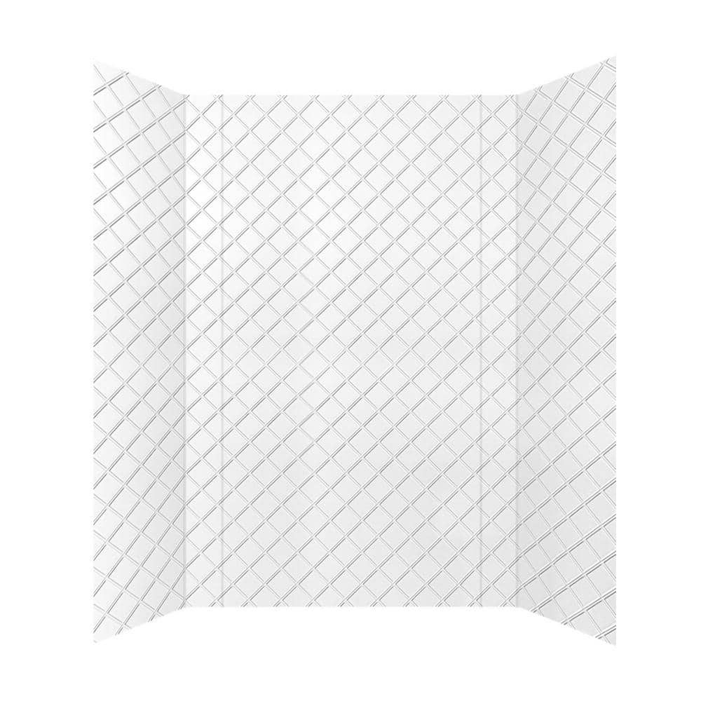 Gloss White Argyle Tile Shower Wall Panels Set