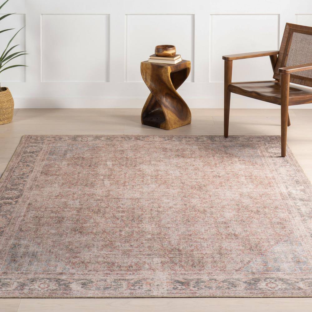 Hillstone Red and Beige Rectangular Synthetic Area Rug
