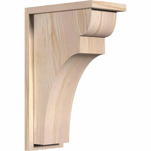 Ekena Millwork 7-1/2 in. x 14 in. x 22 in. Douglas Fir Yorktown Smooth Corbel with Backplate