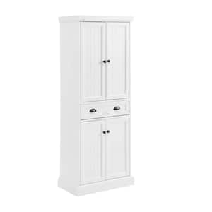 HOMCOM 64 4 Door Kitchen Pantry Freestanding Storage Cabinet with 3 Adjustable Shelves for Kitchen Dining or Living Room Brown