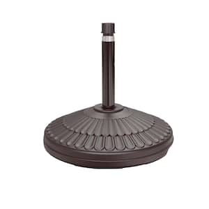 80 lbs. HDPE Round Patio Umbrella Base Free Standing Heavy Duty Base Water and Sand in Dark Brown