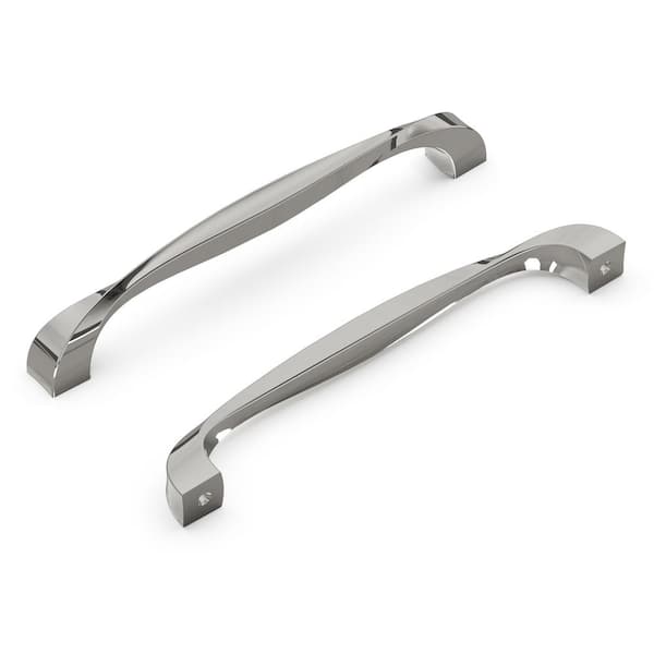 HICKORY HARDWARE Twist Collection Cabinet Pull 6-5/16 in. (160 mm) Center to Center Polished Nickel Finish Classic Zinc Bar Pull (5-Pack)