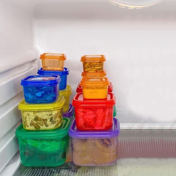 Colored Food Grade PP Portion Cup Lid Control Food Storage Container Set for Meal Prep for 21 oz Cups 7-Piece