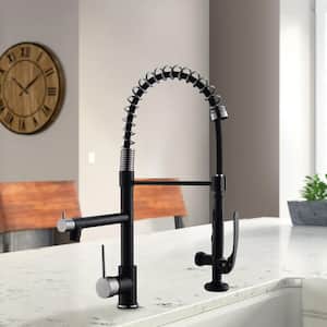 Single-Handle Pull Down Sprayer Kitchen Faucet with Sprayer in Black Nickel