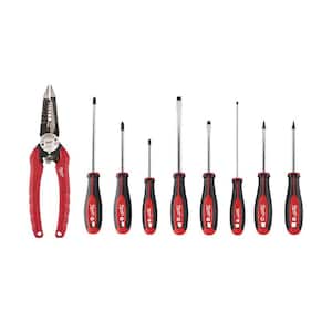 7.75 in. Combination Electricians 6-in-1 Wire Strippers Pliers with Screwdriver Set (8-Piece)